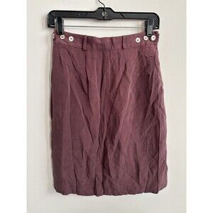 Vintage Silk Midi Skirt Size Small Puce purple